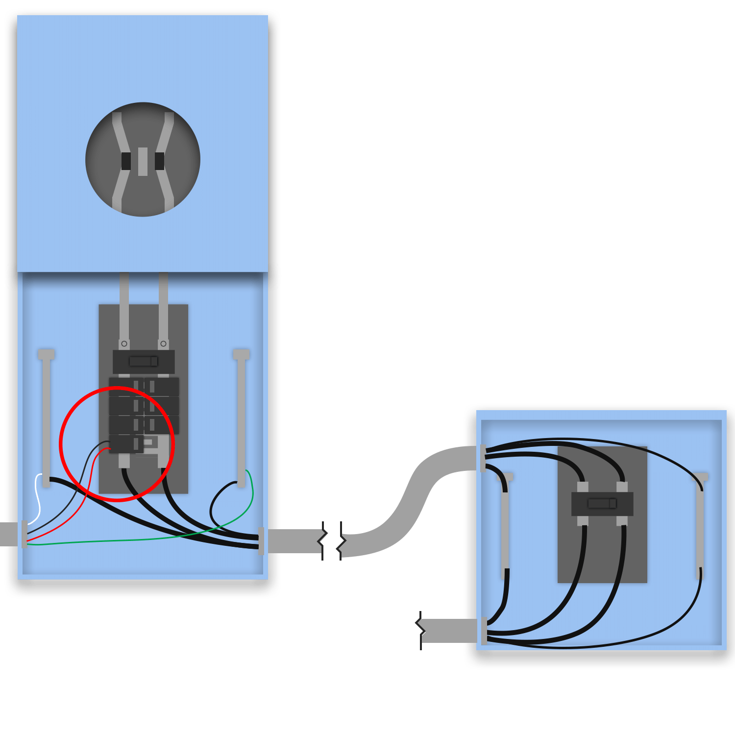 Backfeed Breaker - New Feedthrough wiring diagram